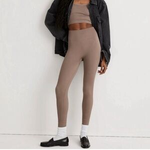 NWT, Madewell MWL Super Ribbed High-Rise Seamless Tan  Leggings, Size L-XL